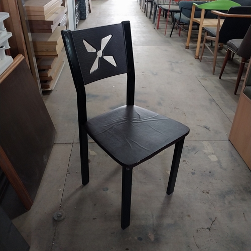 중고 플라스틱 등받이 밤색의자-8EA