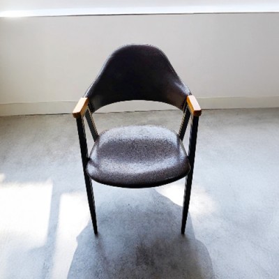 중고 철재의자 진브라운-7EA