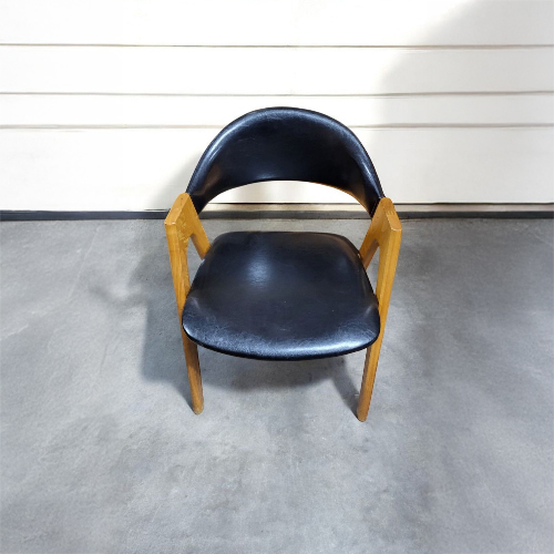 중고 목재의자 블랙-6EA