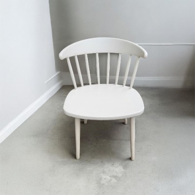 중고 목재의자 화이트-31EA